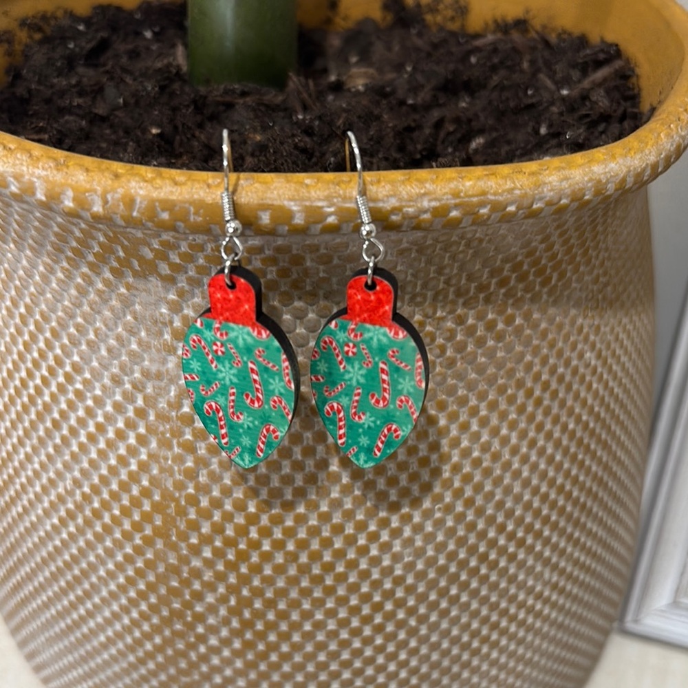 Festive Green and Red Earrings